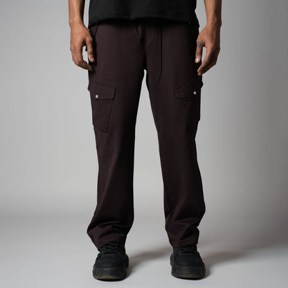 COFFEE SIDE POCKET CARGO SWEATPANTS