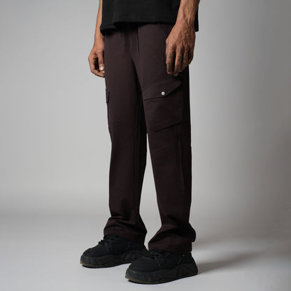 COFFEE SIDE POCKET CARGO SWEATPANTS