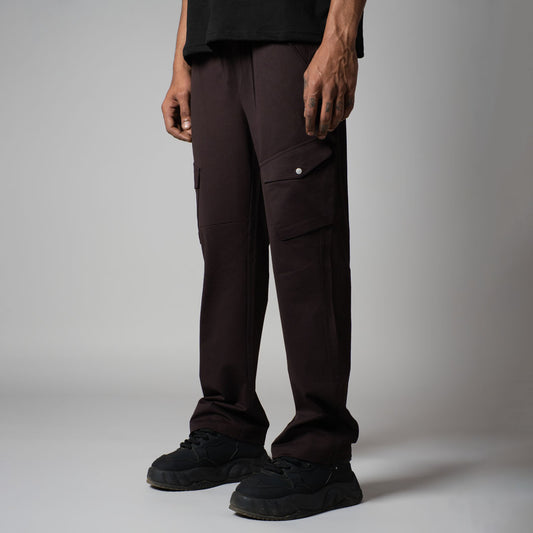 COFFEE SIDE POCKET CARGO SWEATPANTS