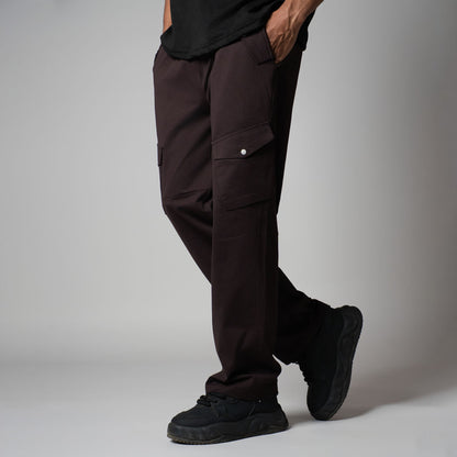 COFFEE SIDE POCKET CARGO SWEATPANTS
