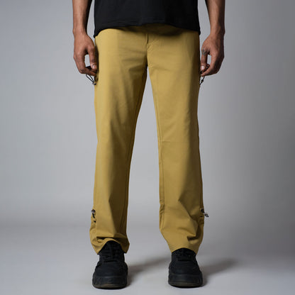 MUSTARD DRAWSTRING CARGO SWEATPANTS