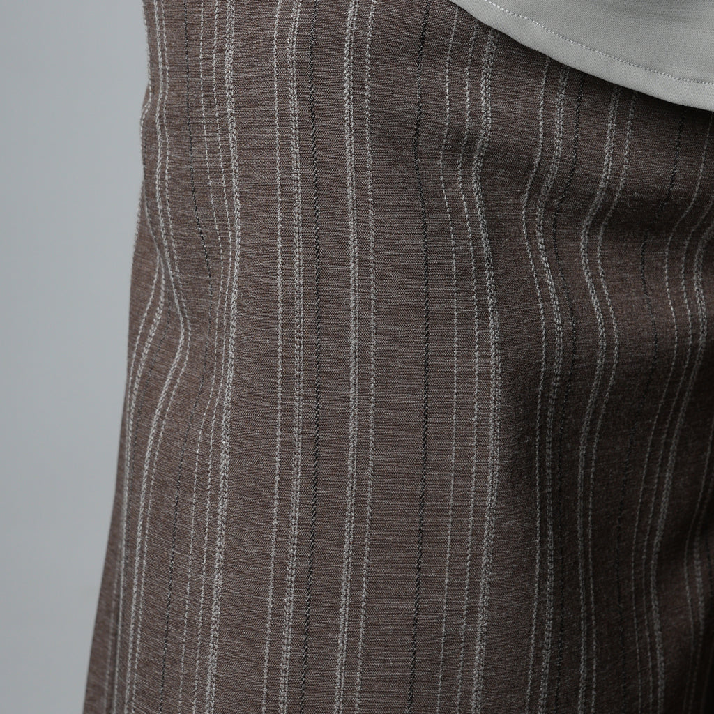 BROWN PINSTRIPE WIDE PANTS