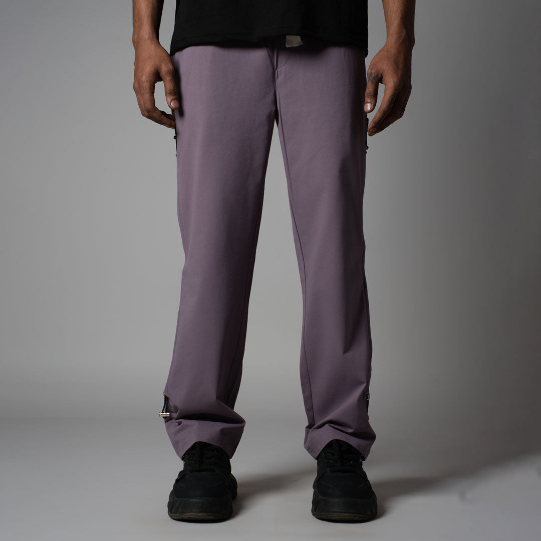 DUSTY PURPLE DRAWSTRING CARGO SWEATPANTS