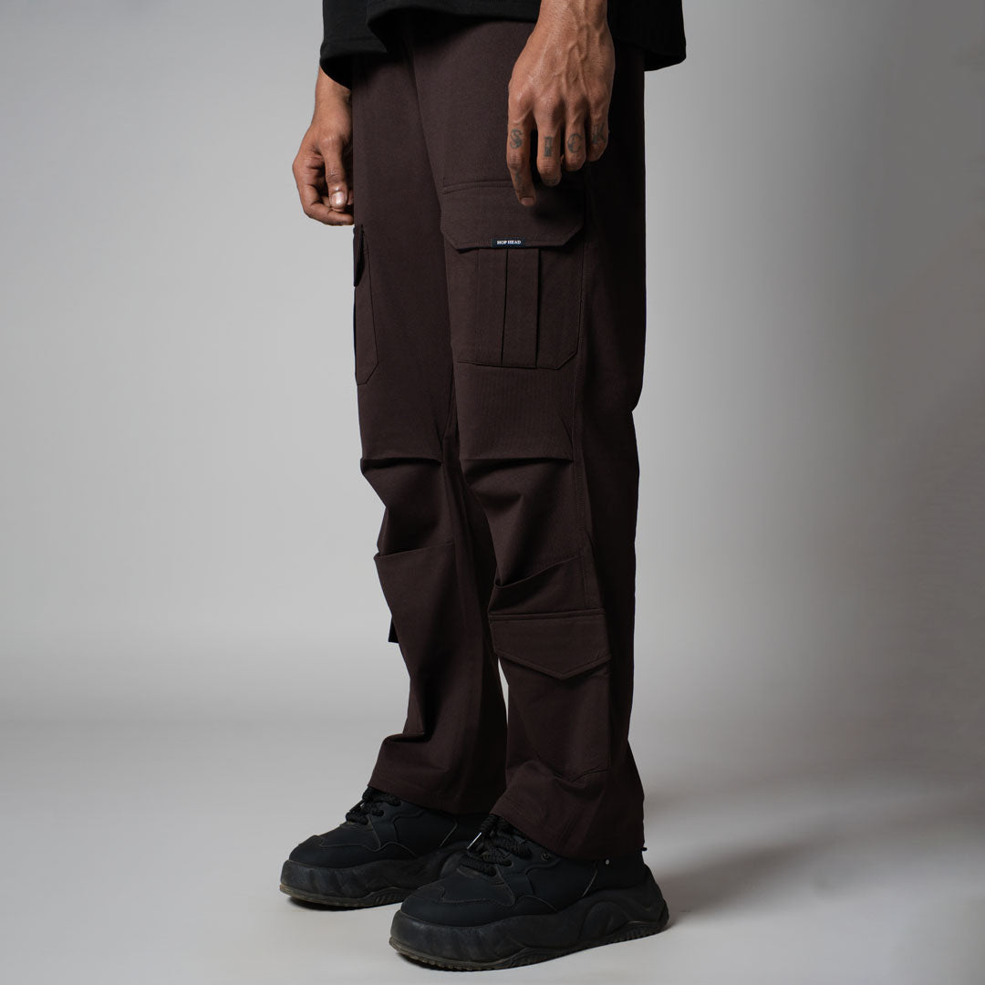 COFFEE FOUR POCKET CARGO SWEATPANTS