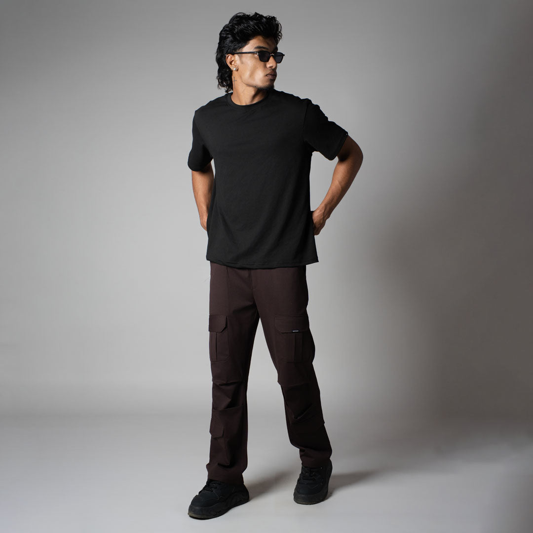 COFFEE FOUR POCKET CARGO SWEATPANTS