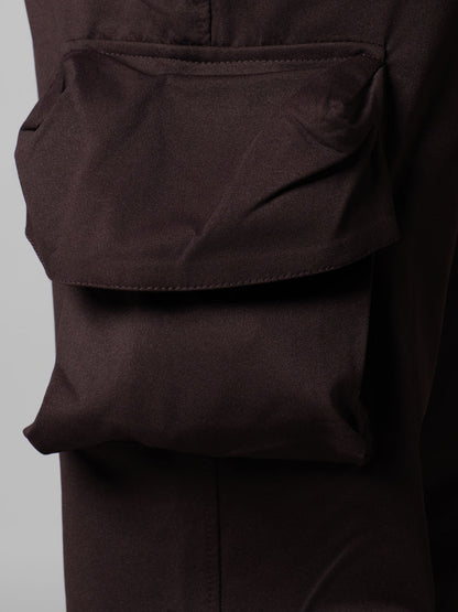 BROWN BIG POCKET CARGO SWEATPANTS