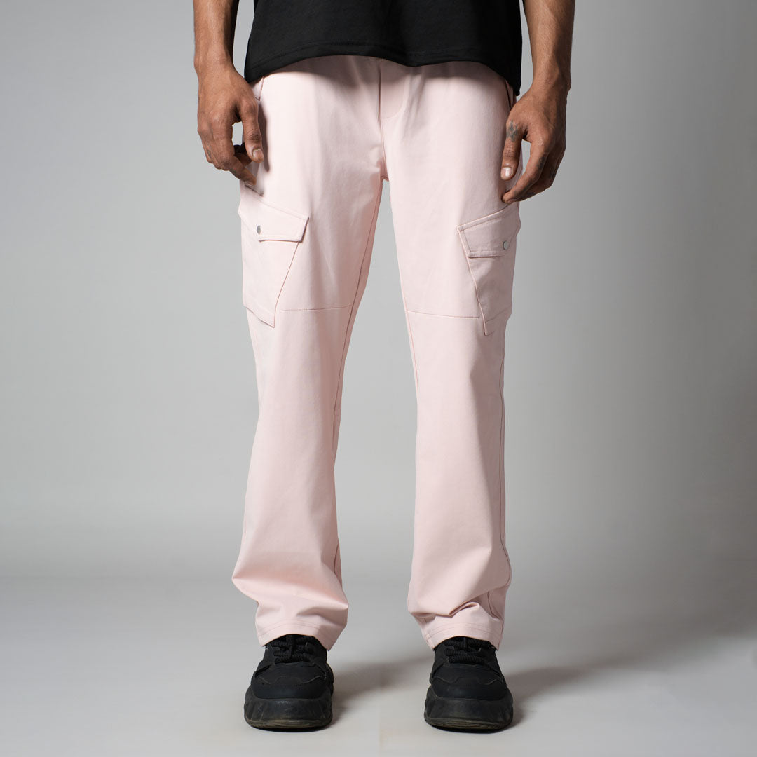 PINK SIDE POCKET CARGO SWEATPANTS