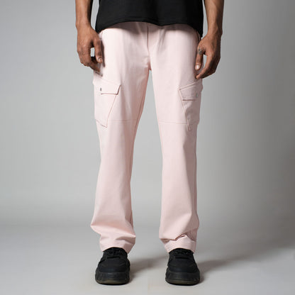 PINK SIDE POCKET CARGO SWEATPANTS