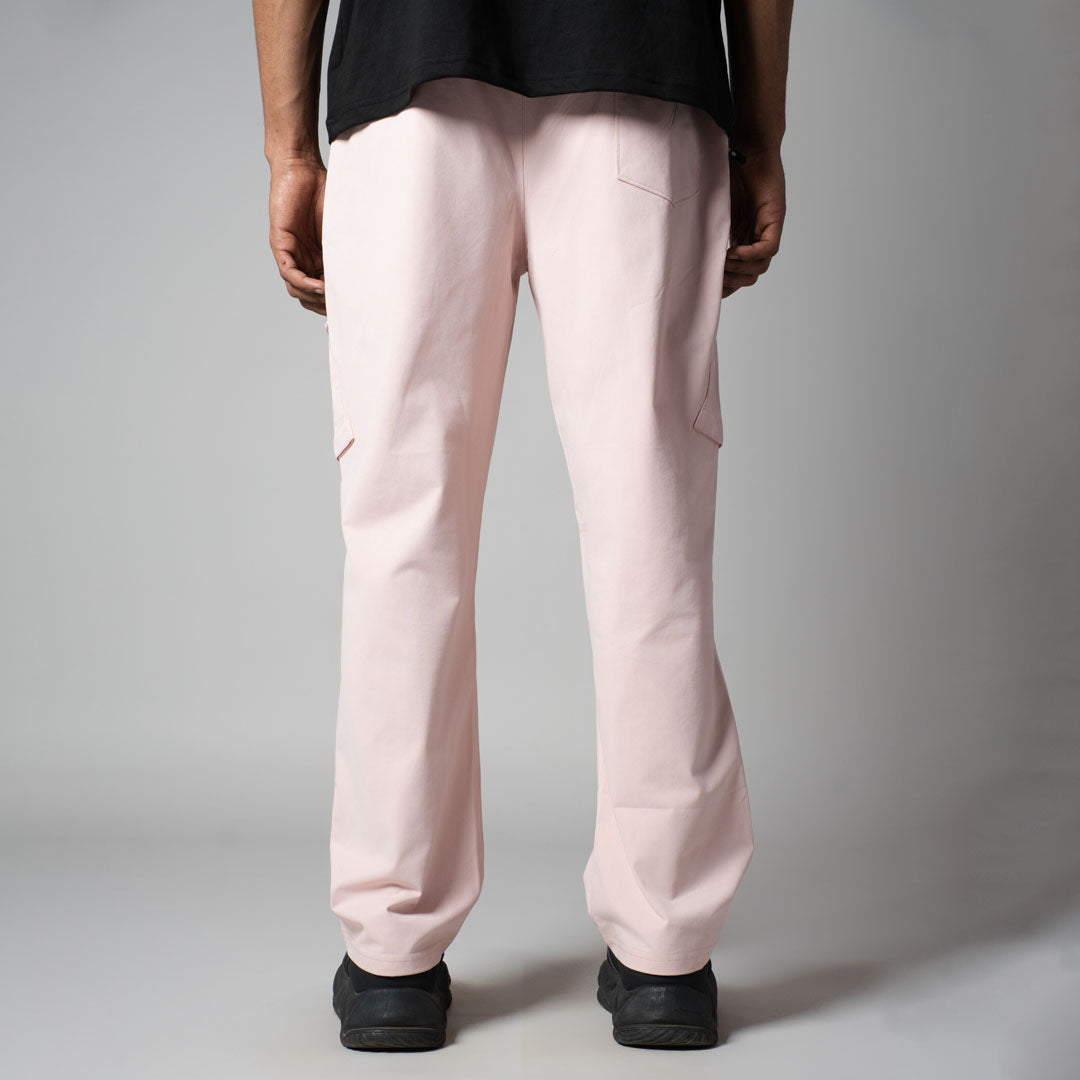 PINK SIDE POCKET CARGO SWEATPANTS