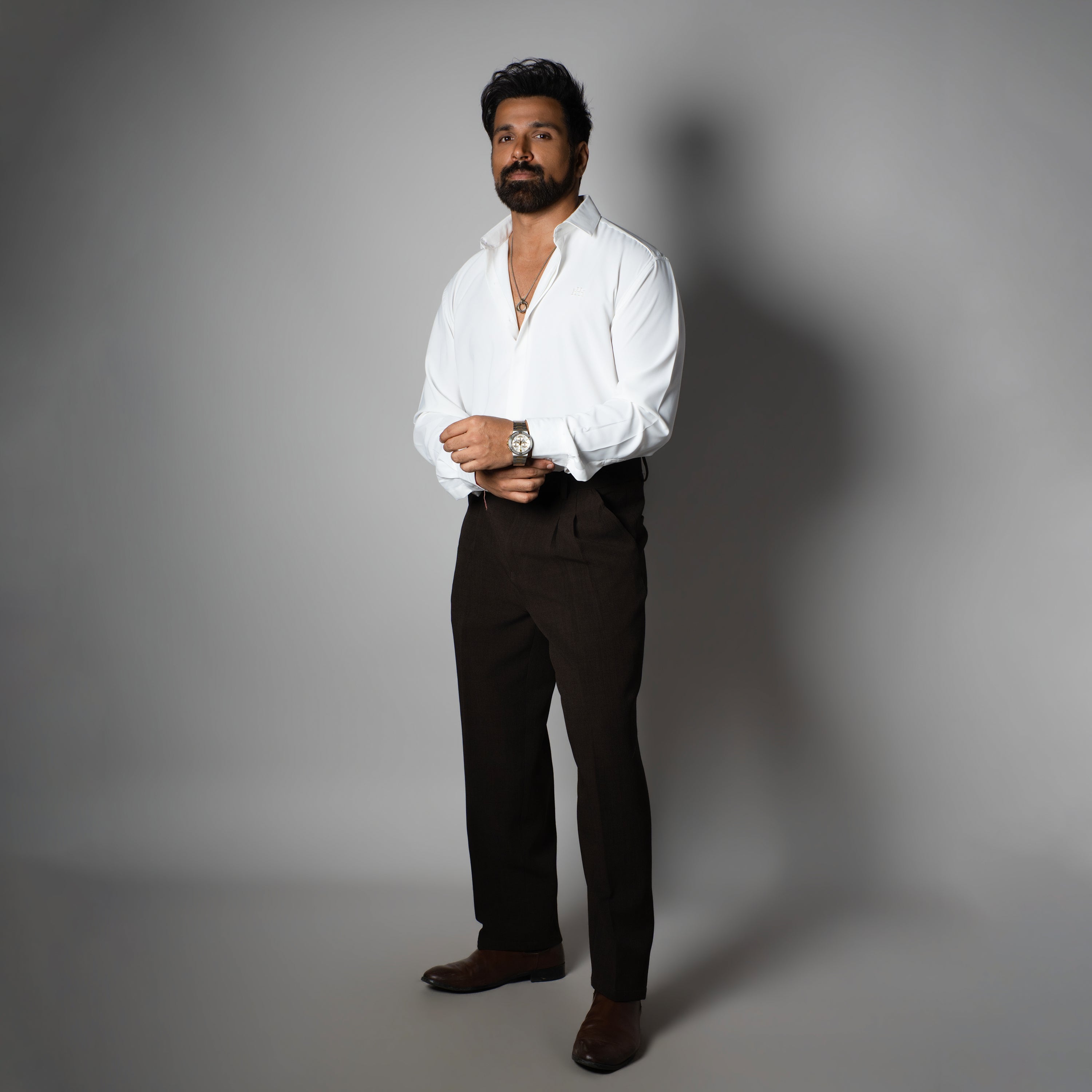 BROWN DOUBLE FLAP TROUSER