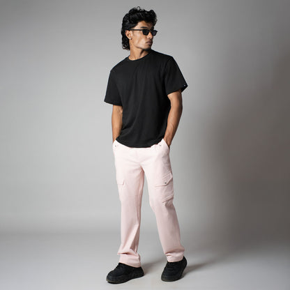 PINK SIDE POCKET CARGO SWEATPANTS