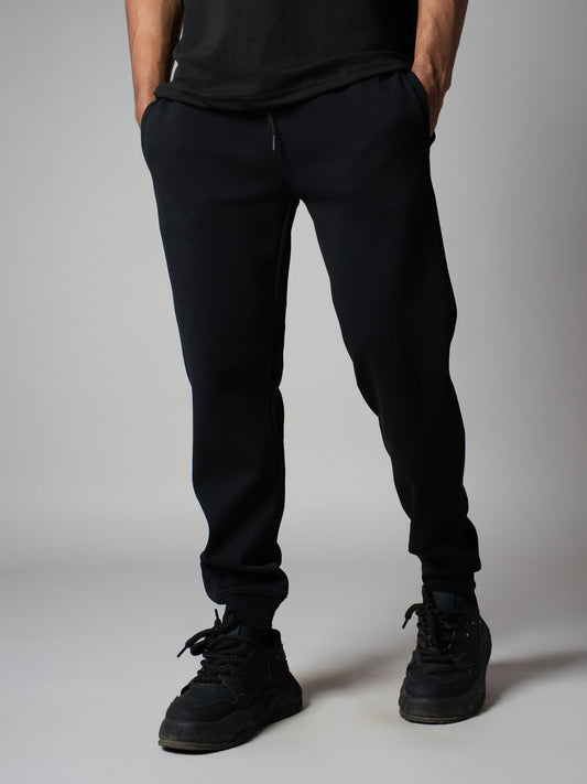 BLACK SIDE PATCH SWEATPANTS