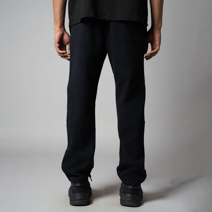 NAVY  FRONT PATCH PATCHWORK SWEATPANTS