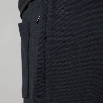 NAVY  FRONT PATCH PATCHWORK SWEATPANTS