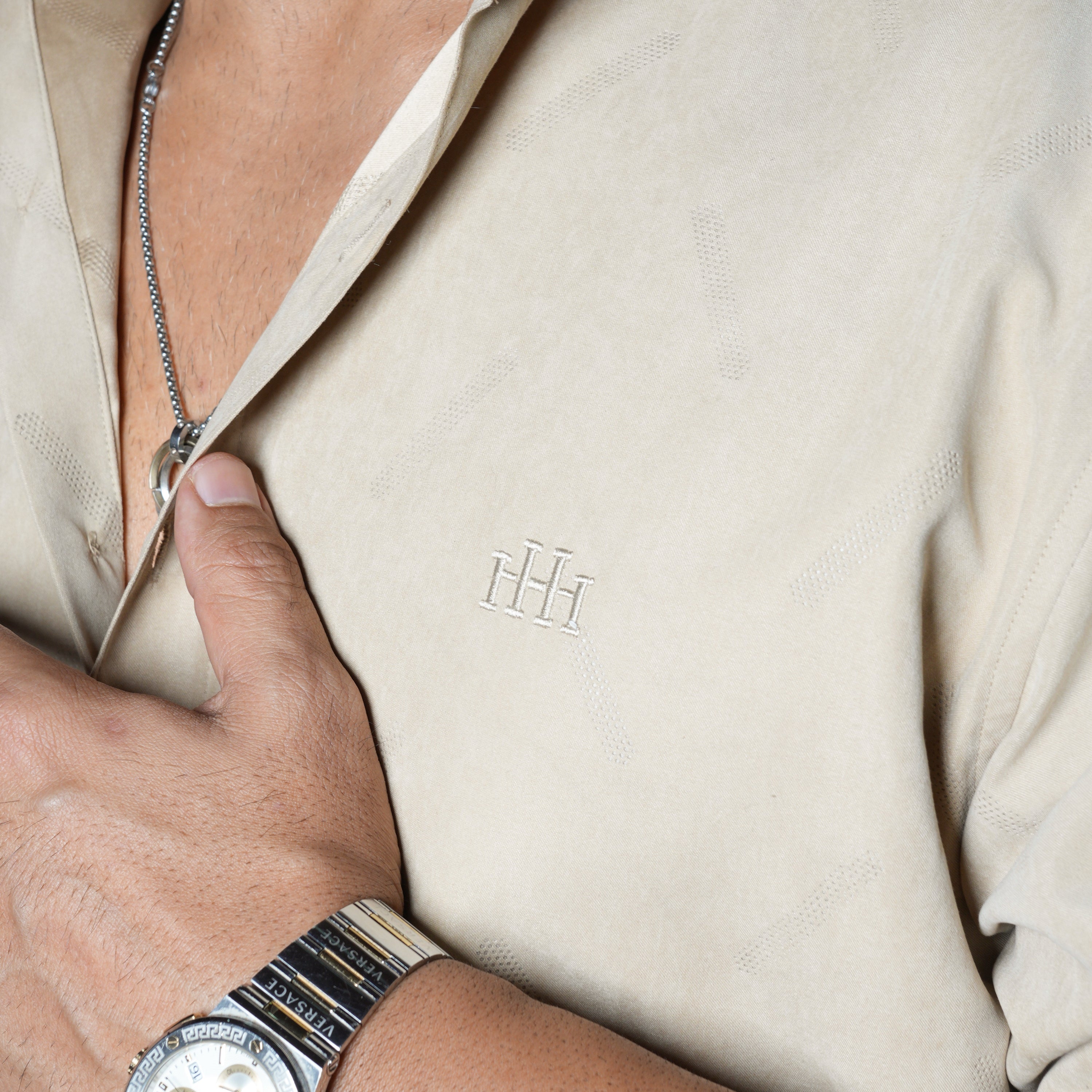 BEIGE SUEDE LASER LUXE SHIRT
