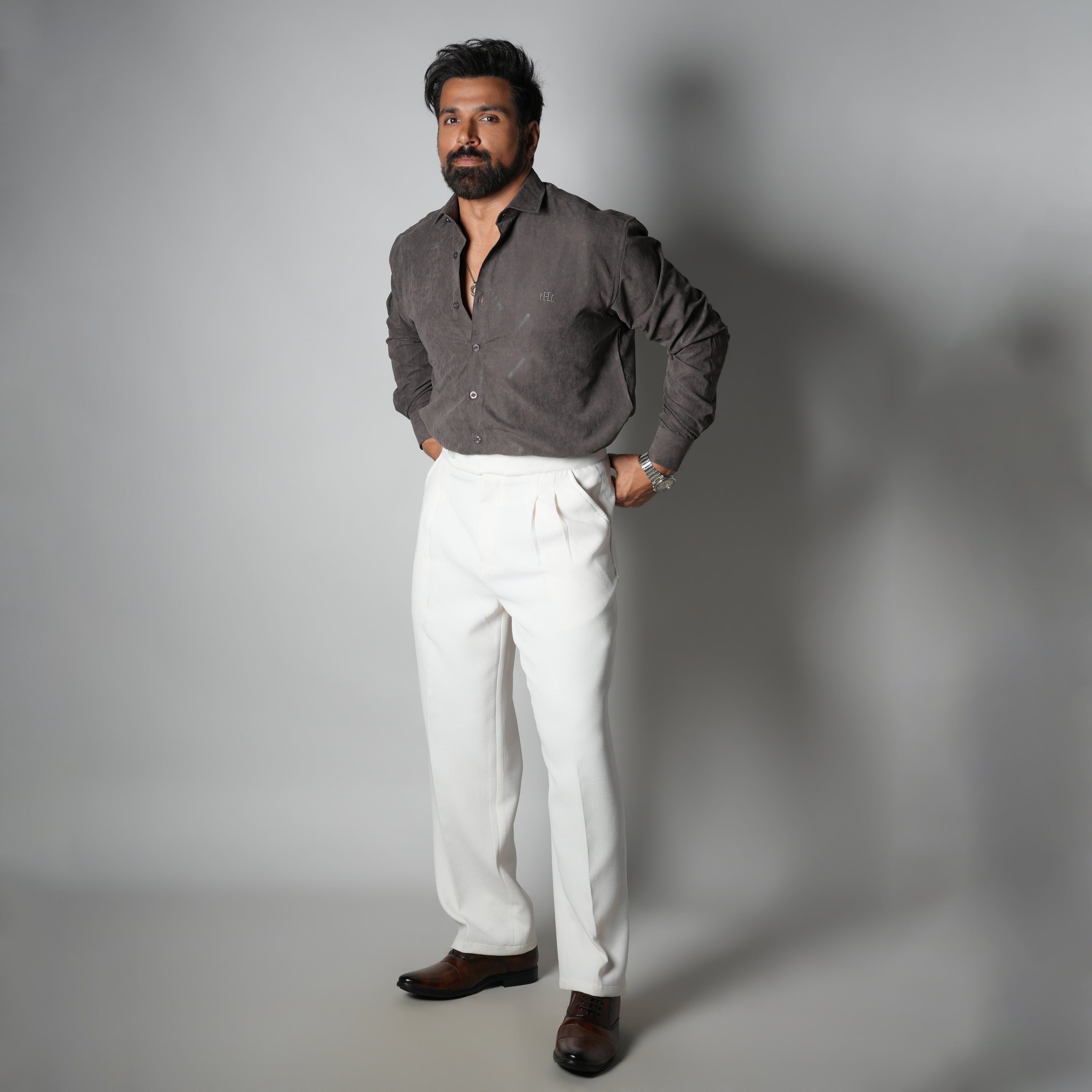 IVORY SINGLE BUTTON TROUSER