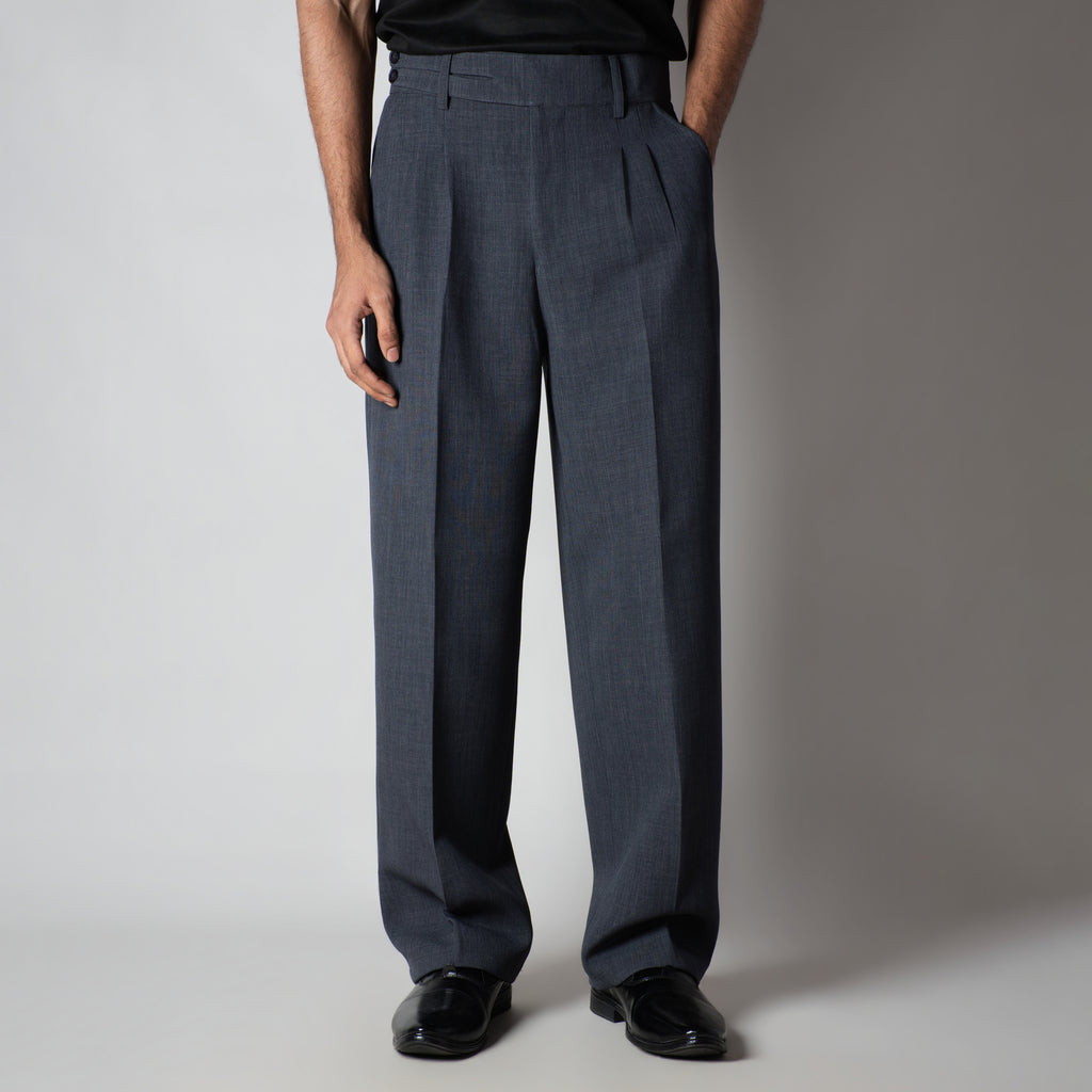 DARK GREY DOUBLE FLAP TROUSER