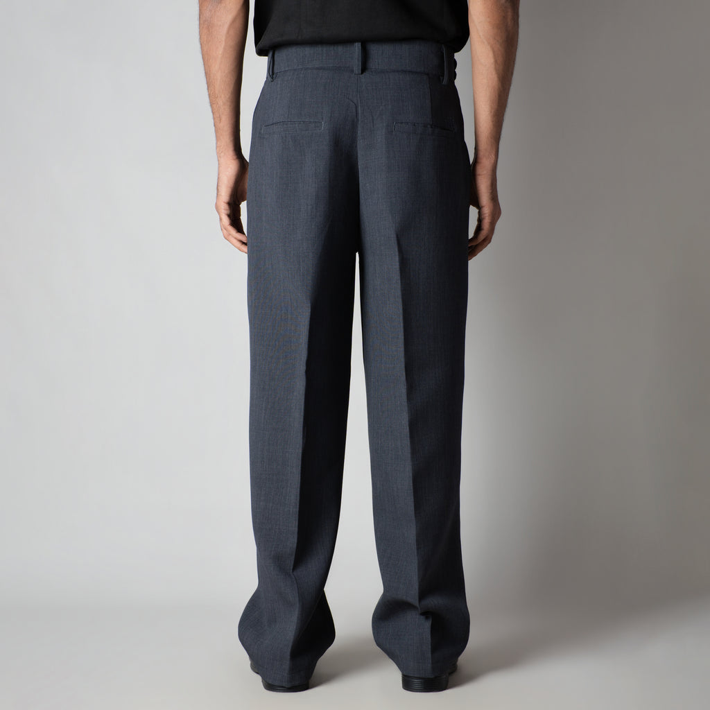 DARK GREY DOUBLE FLAP TROUSER