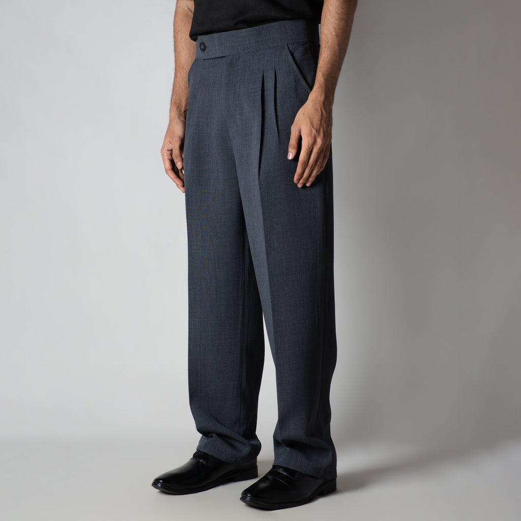 DARK GREY SINGLE BUTTON TROUSER