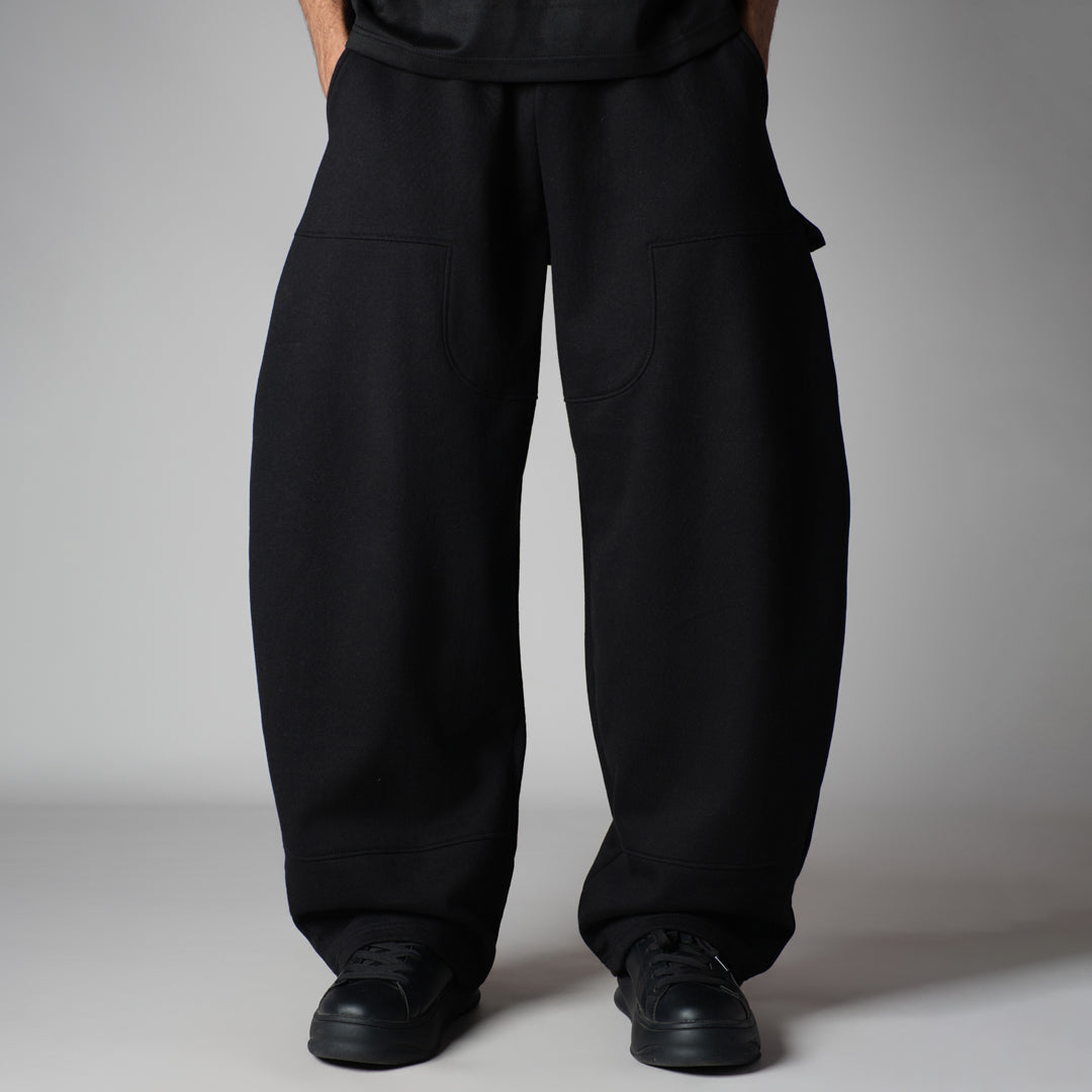 BLACK CARPENTER FLEECE BAGGY SWEATPANTS