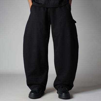 BLACK CARPENTER FLEECE BAGGY SWEATPANTS