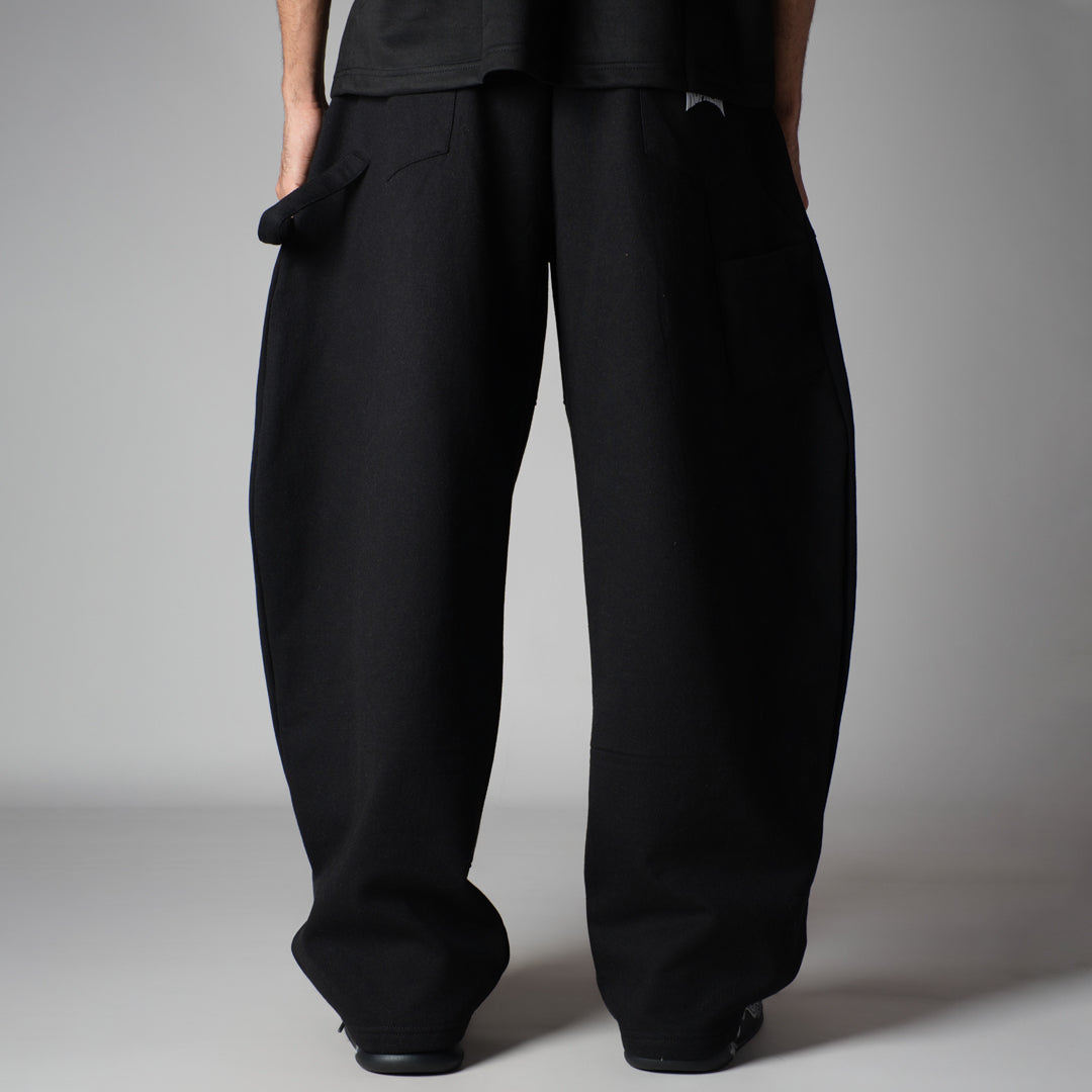 BLACK CARPENTER FLEECE BAGGY SWEATPANTS