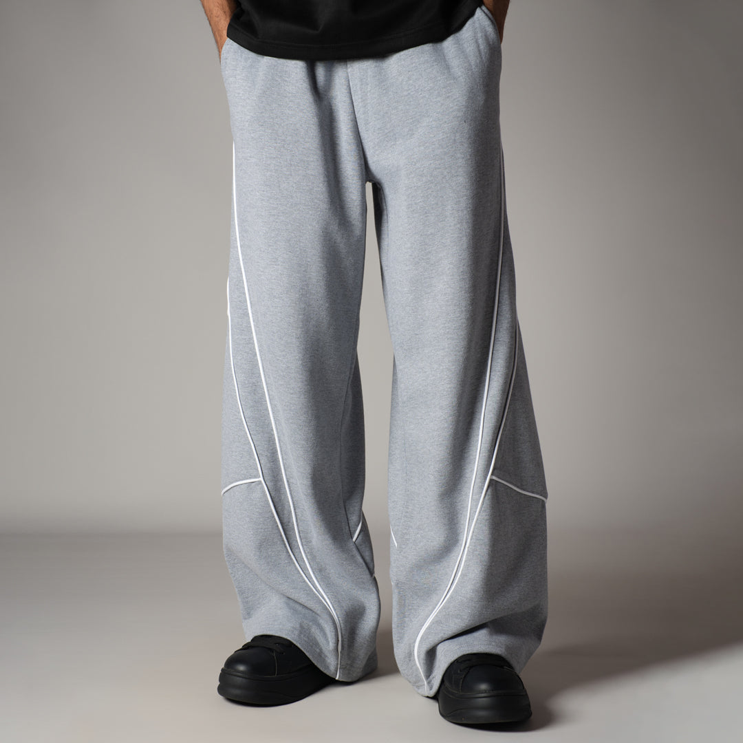 GREY MILANGE VERTEX FLEECE BAGGY SWEATPANTS