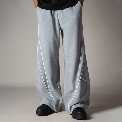 GREY MILANGE VERTEX FLEECE BAGGY SWEATPANTS