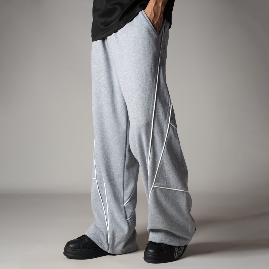 GREY MILANGE VERTEX FLEECE BAGGY SWEATPANTS