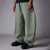 GREEN PANELLED FLEECE BAGGY SWEATPANTS