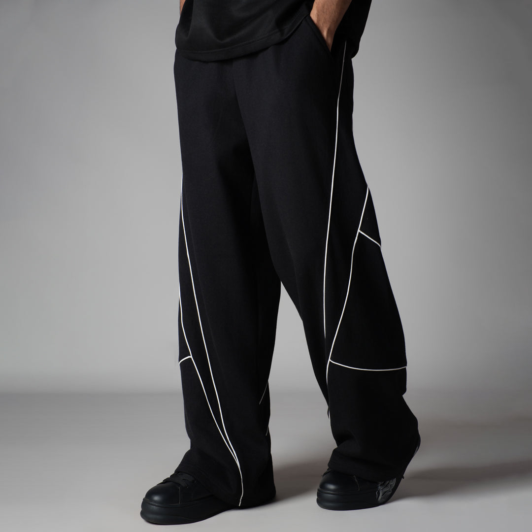 BLACK VERTEX FLEECE BAGGY SWEATPANTS