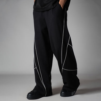 BLACK VERTEX FLEECE BAGGY SWEATPANTS