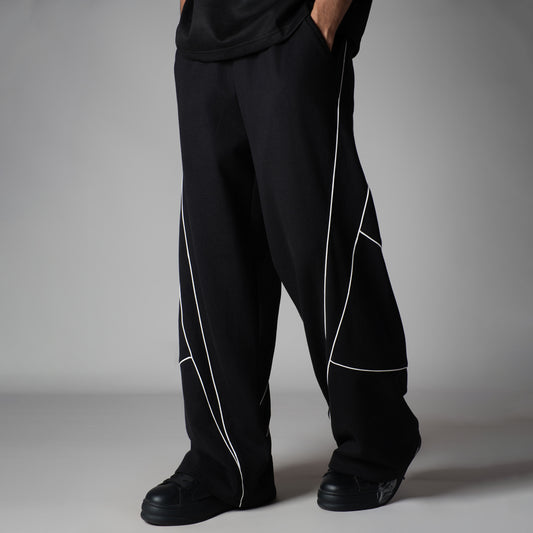 BLACK VERTEX FLEECE BAGGY SWEATPANTS
