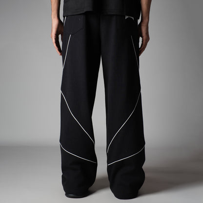 BLACK VERTEX FLEECE BAGGY SWEATPANTS