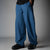 BLUE PANELLED FLEECE BAGGY SWEATPANTS