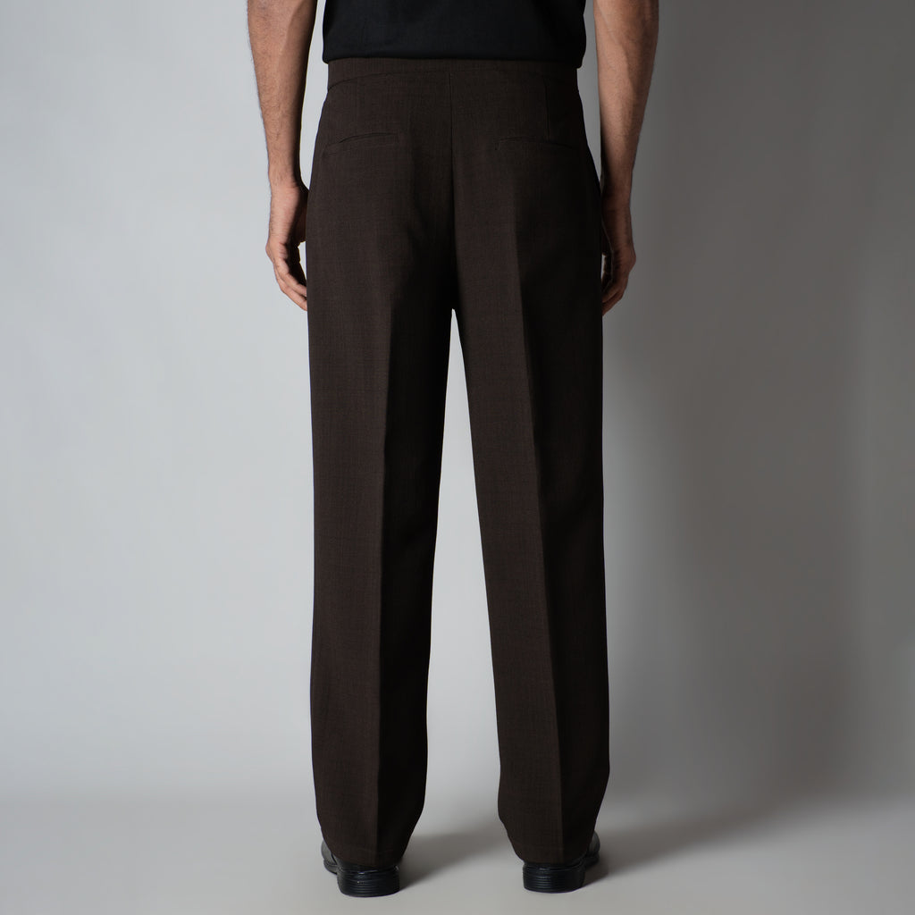 BROWN SINGLE BUTTON TROUSER