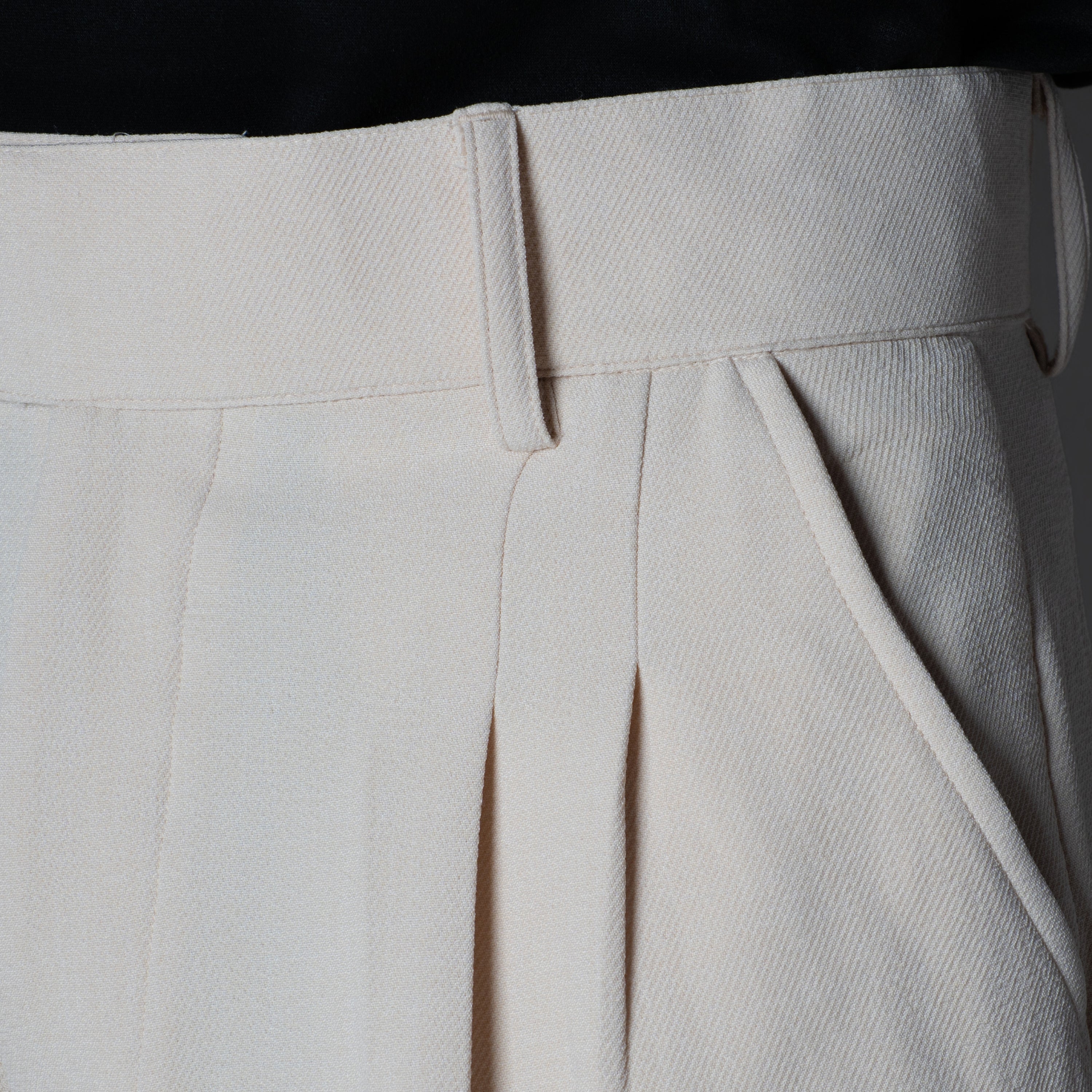 IVORY DOUBLE FLAP TROUSER