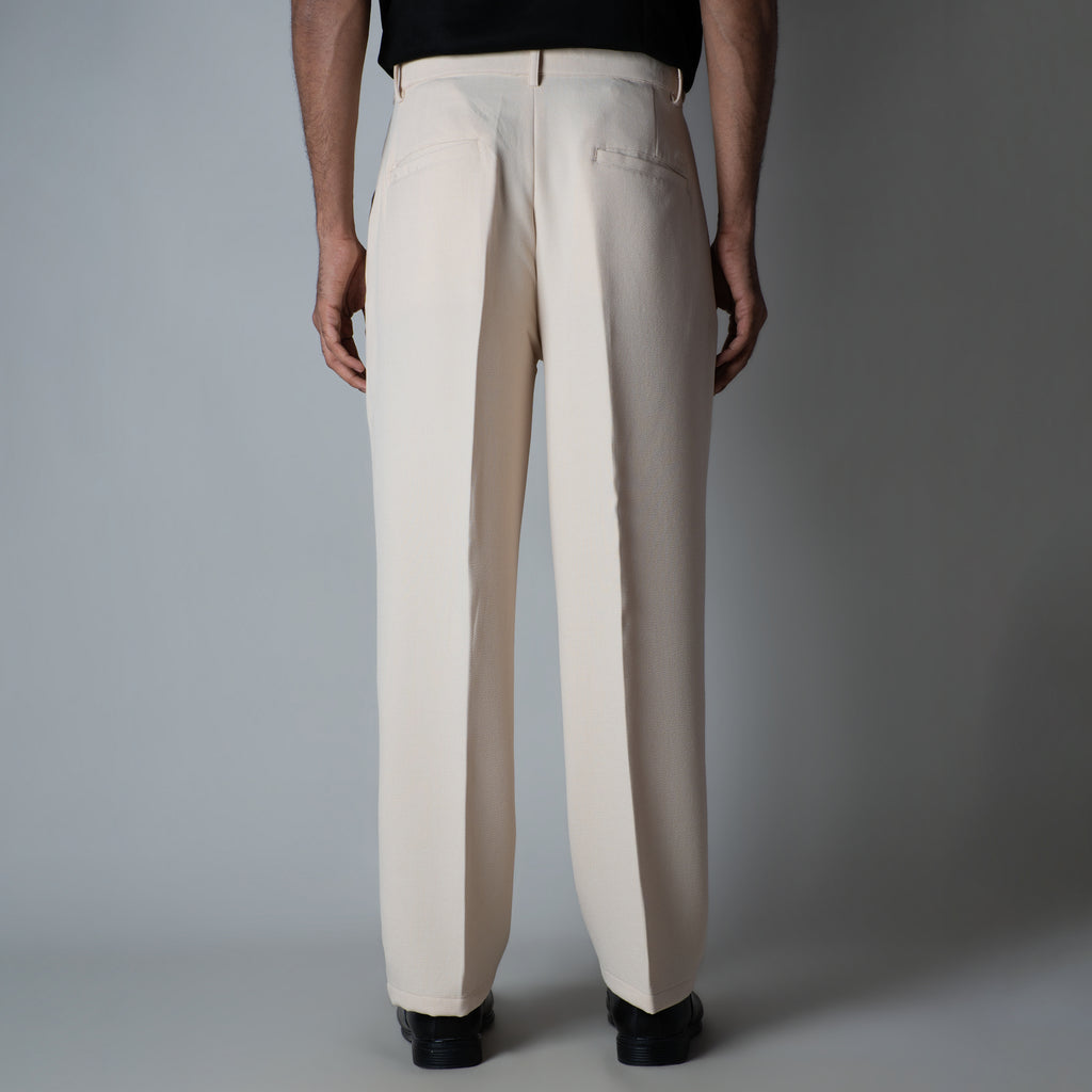 IVORY DOUBLE FLAP TROUSER