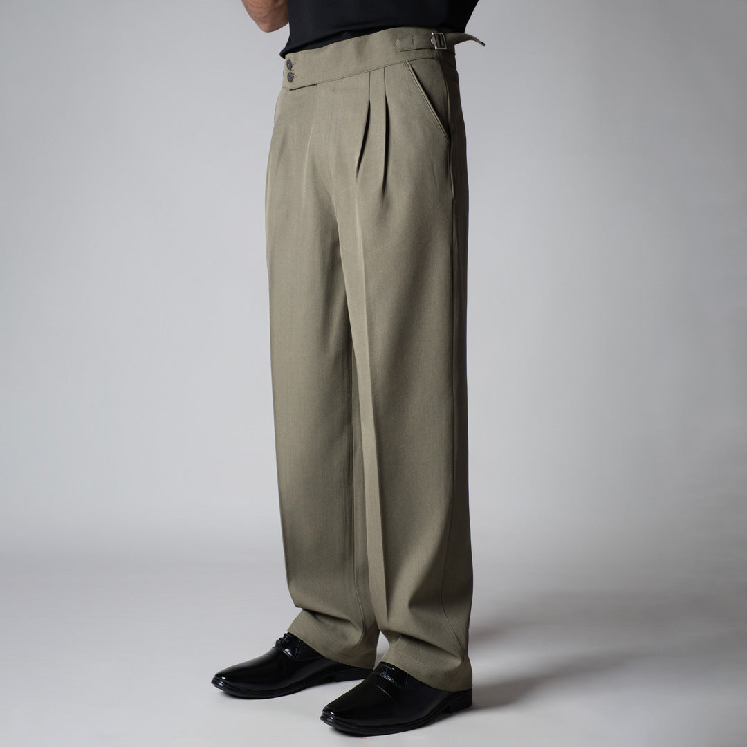 SAGE DOUBLE PLEAT STRAIGHT FIT TROUSER