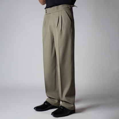 SAGE DOUBLE PLEAT STRAIGHT FIT TROUSER