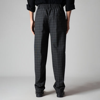 BLACK PLAID REGULAR FIT TROUSER