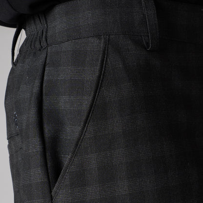 BLACK PLAID REGULAR FIT TROUSER