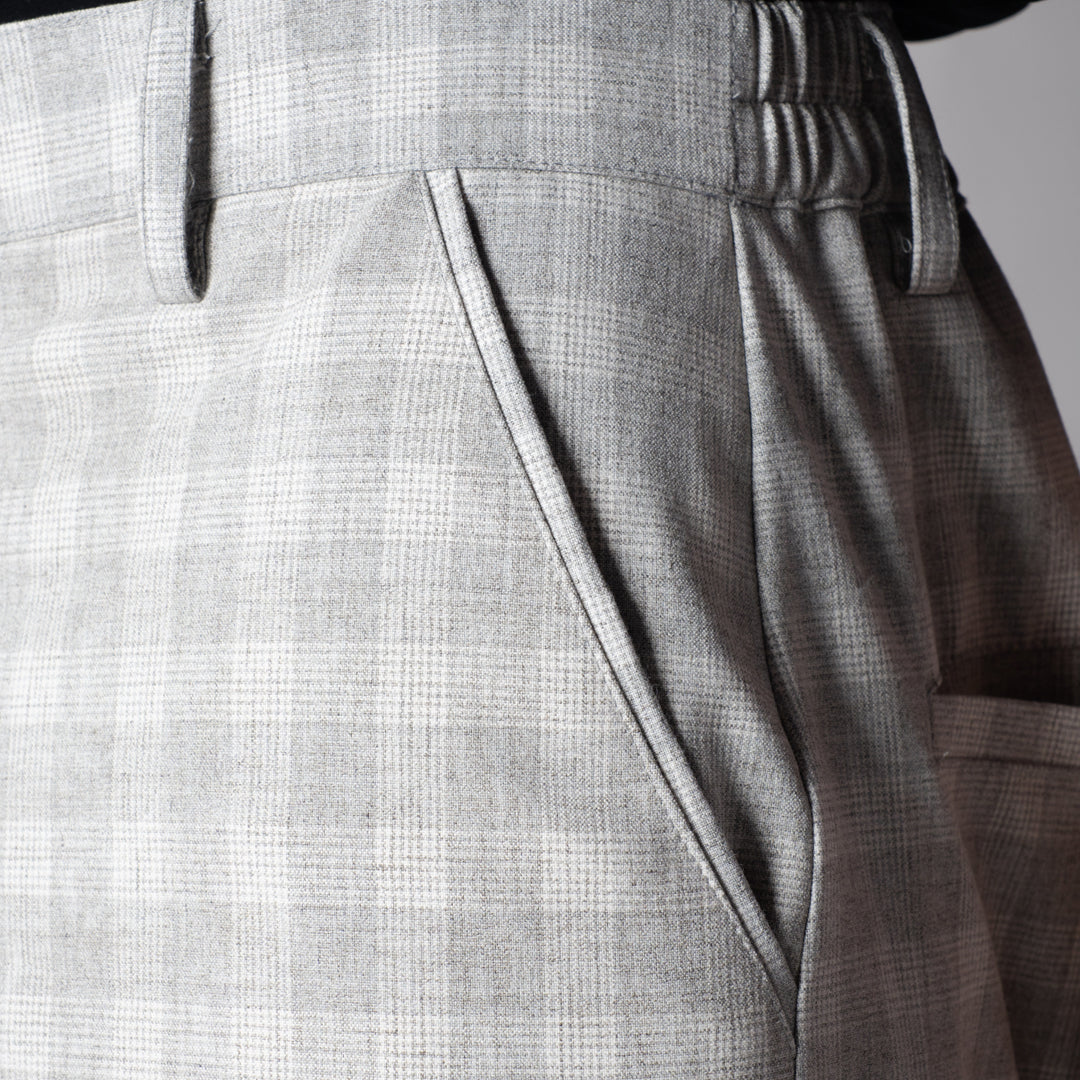 GREY PLAID REGULAR FIT TROUSER