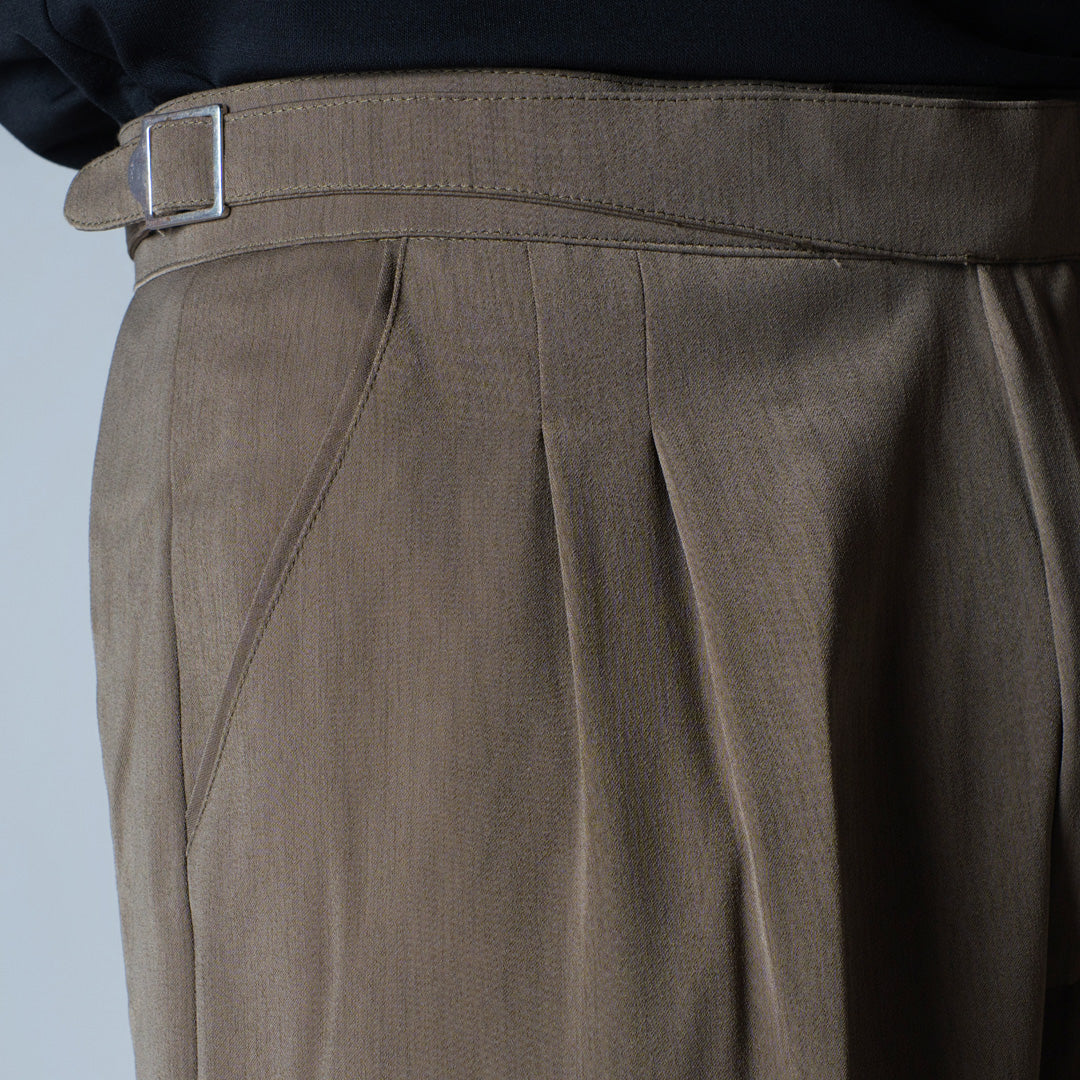 KHAKHI LONG FLAP TEXTURED TROUSER