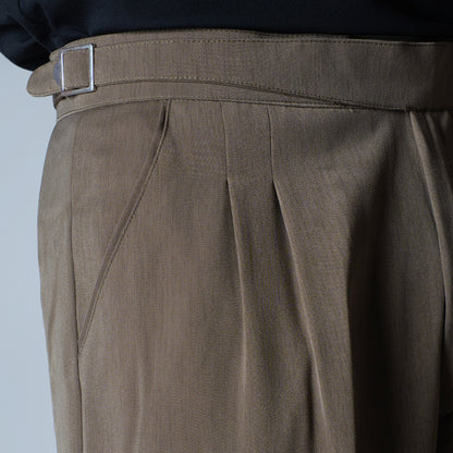 KHAKHI LONG FLAP TEXTURED TROUSER