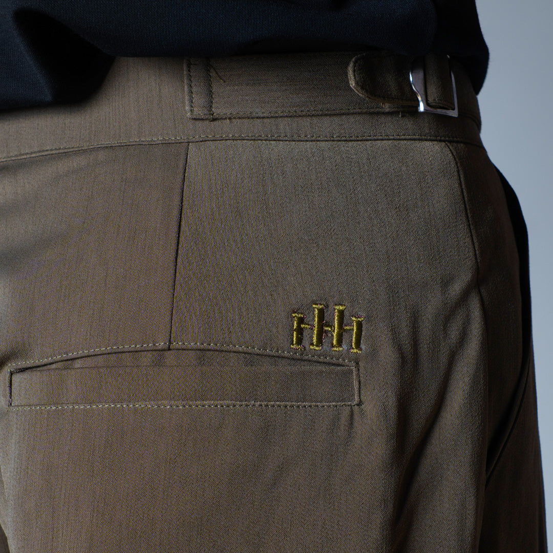KHAKHI LONG FLAP TEXTURED TROUSER
