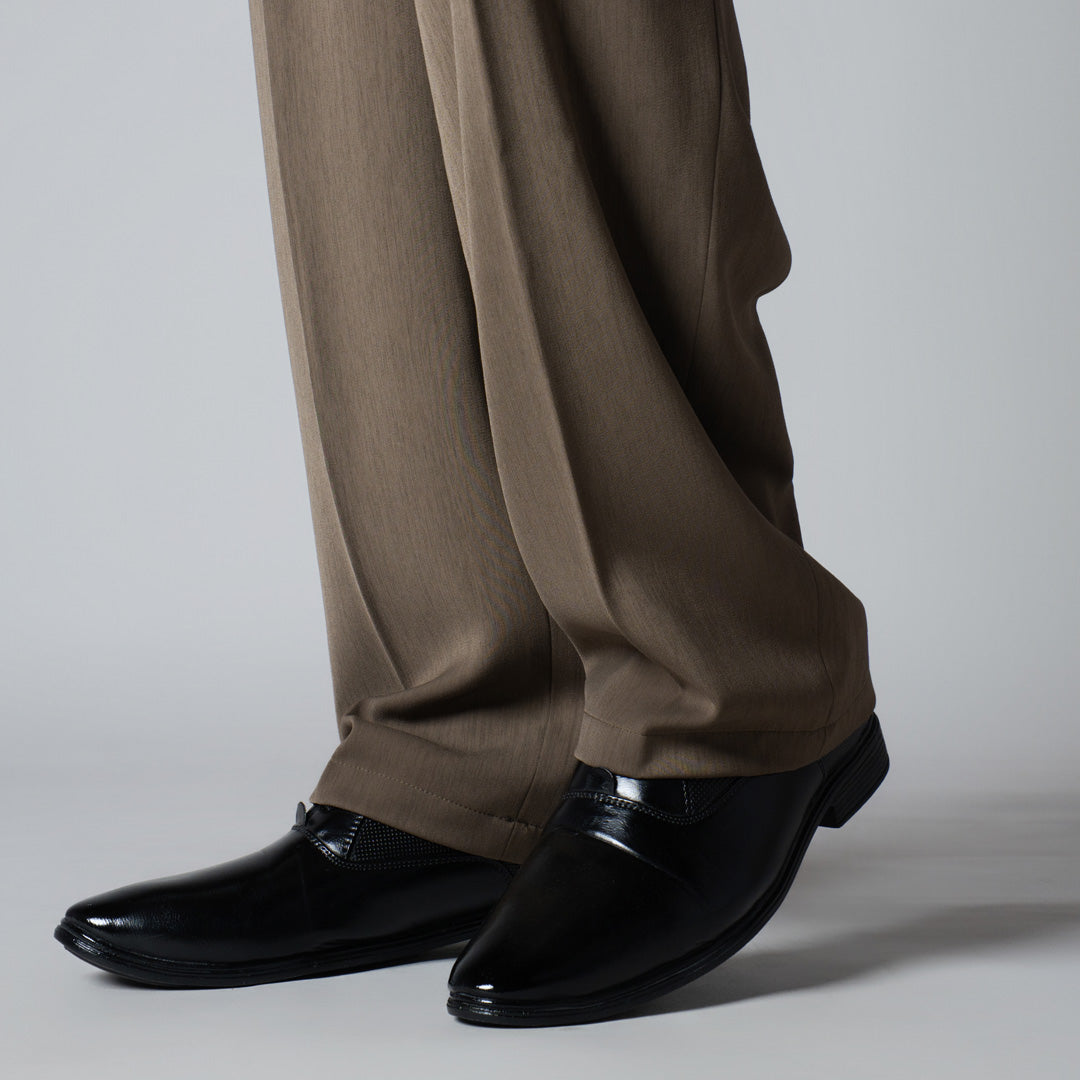 KHAKHI LONG FLAP TEXTURED TROUSER