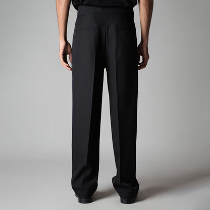 BLACK D-RING ITALIAN STYLE TROUSER