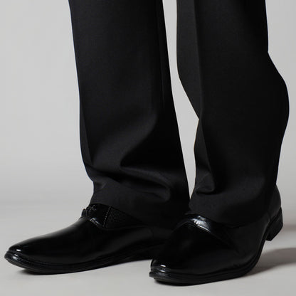 BLACK D-RING ITALIAN STYLE TROUSER