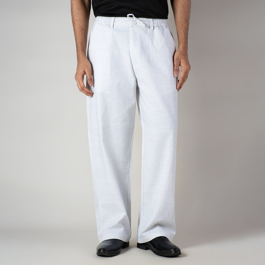 WHITE VERTICAL STRIPED PANT
